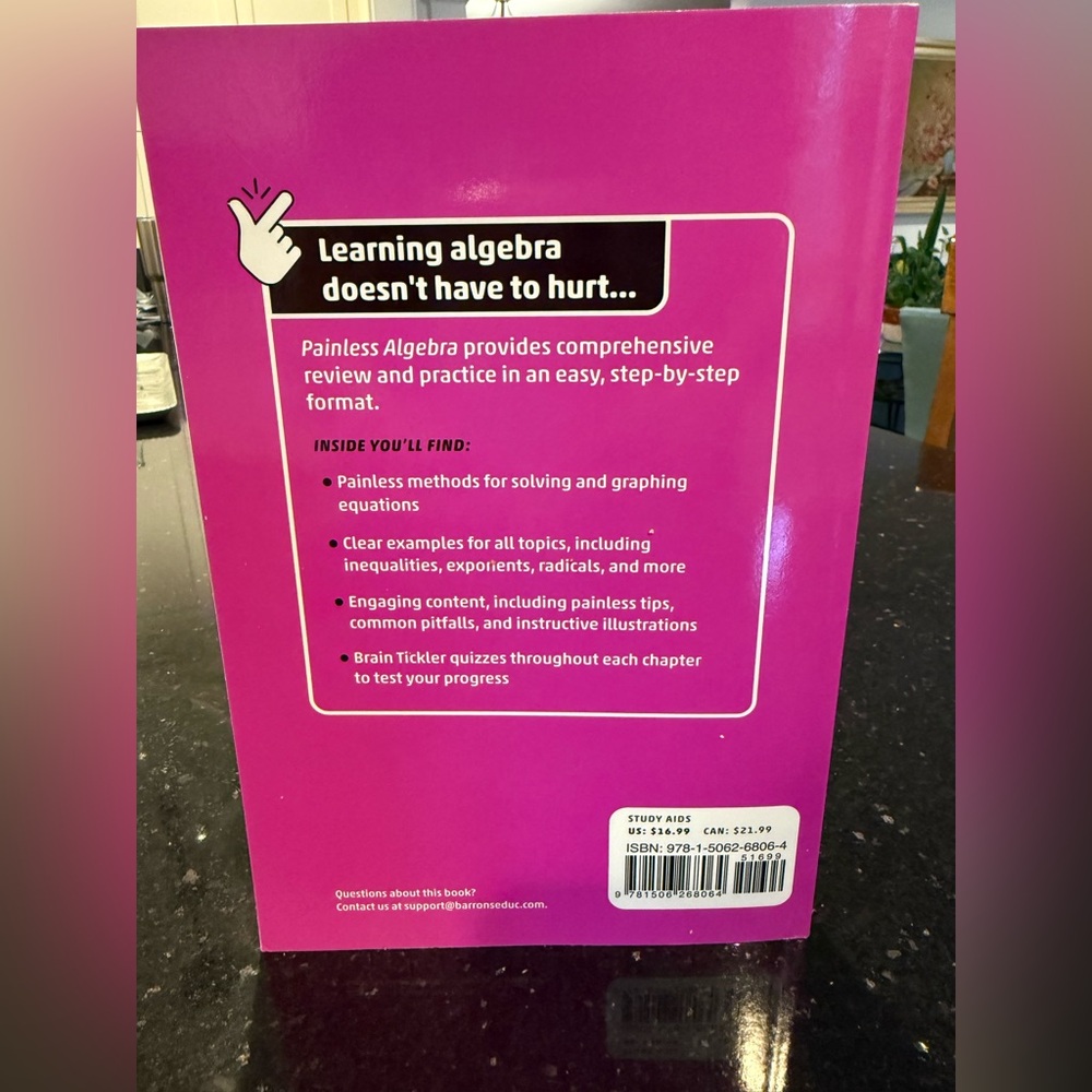 3/$15 Barron’s Painless Algebra Book - Picture 2 of 2